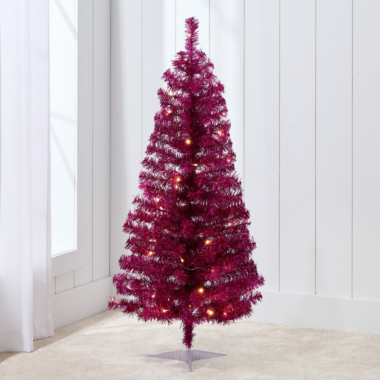 Best Choice Products Prelit Colored Christmas Tree, 4ft Artificial Tree Holiday Decor w/ LED Lights